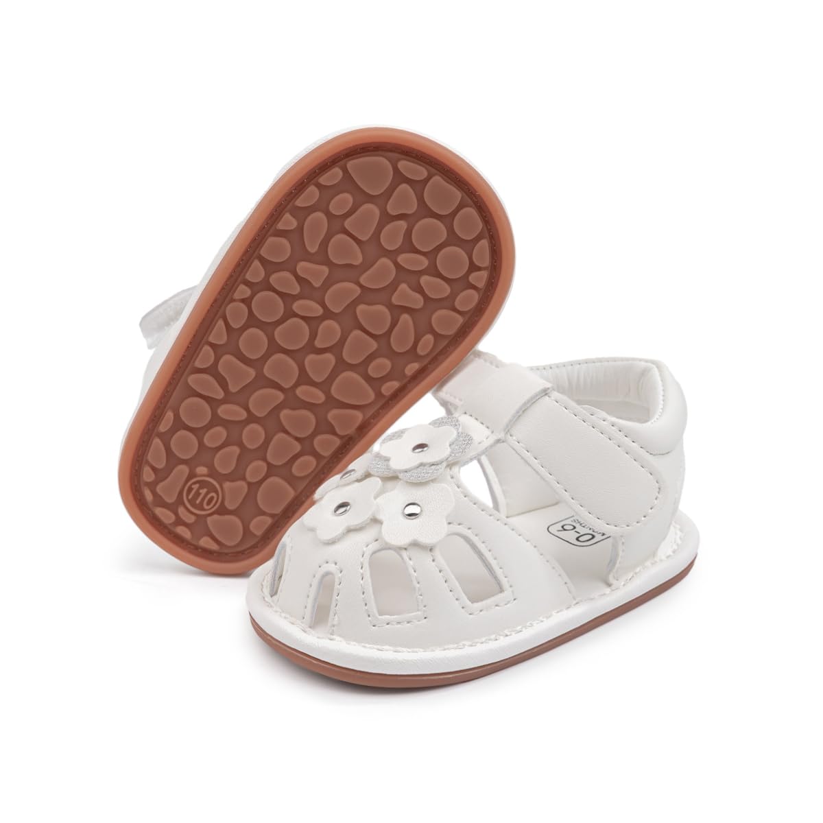 Babelvit Infant Baby Girl Boy Sandals Comfort Premium Summer Outdoor Casual Beach Shoes with Flower Bowknot Anti Slip Rubber Sole Newborn Toddler Prewalker First Walking Shoes