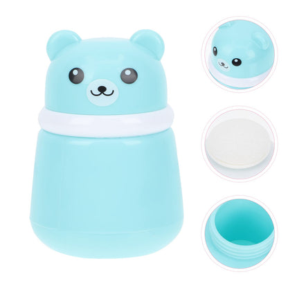Cartoon Bears Baby Powders Puff Box, Pink Large-Capacity Powder Container with Sponge Puff, Safe and Gentle Design for Baby'S Skin, Portable for Home and Travel Use
