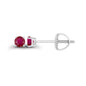 14K Gold Plated 925 Sterling Silver Hypoallergenic 3mm Round Genuine Birthstone Solitaire Screwback Stud Earrings