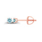 14K Gold Plated 925 Sterling Silver Hypoallergenic 3mm Round Genuine Birthstone Solitaire Screwback Stud Earrings