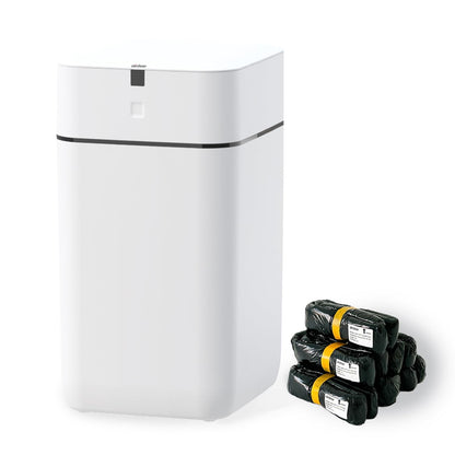 Automatic Trash Can, 4 Gallon Self Sealing and Self-Changing Smart Trash Can, Motion Sensor, Touchless Garbage can with lid for Kitchen Bathroom Office, 6 Refill Rings(A1, Golden line)