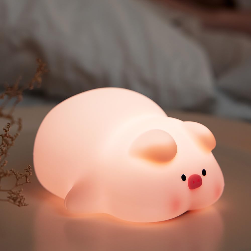 Led Cute Dog Night Light, Dimmable Nursery Puppy Kawaii Lamps, Super Squishy Silicone USB Rechargeable Touch Control Night Lamp for Kids Adults, Used for Camping Party Room Decor (Dog)