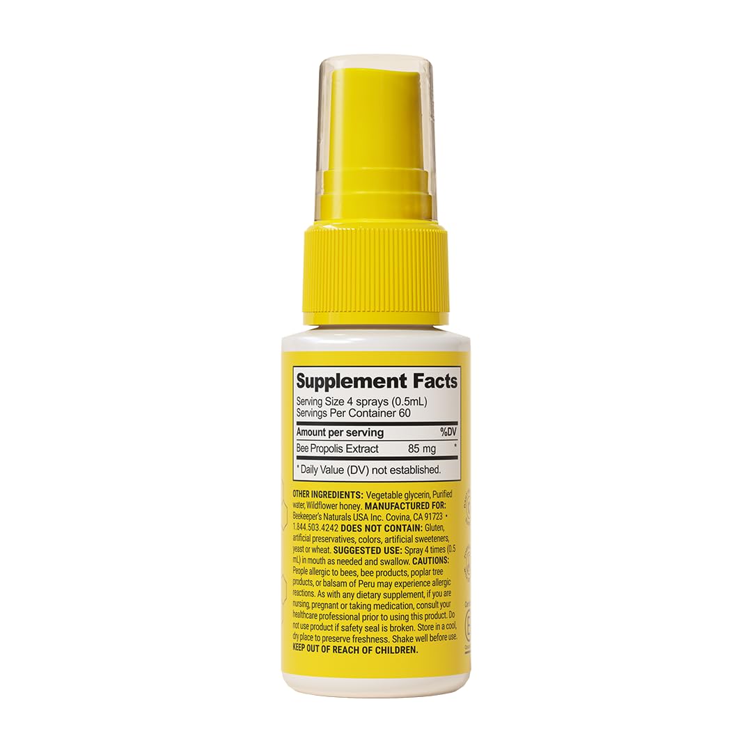 Kids Propolis Throat Spray - Natural Immune Support & Sore Throat Relief - by BEEKEEPER'S NATURALS - Has Antioxidants & Gluten-Free (1.06 oz) Pack of 1 (Kids)