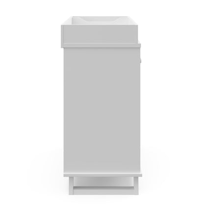 Storkcraft Modern Nursery Changing Table Dresser (White with White) – GREENGUARD Gold Certified, Dresser for Nursery, Changing Table With Drawers