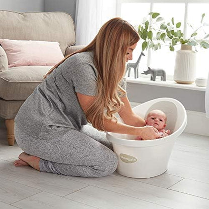 Newborn Baby Bath | Built in Support Bump and Soft Backrest | Suitable from Newborn | Bath Seat Support Includes Plug | Blossom Pink