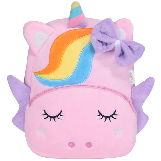 VASCHY Toddler Backpack, Baby Boys and Girls Cute Plush Animal Small Daycare Backpack for Baby Little Kids Yellow Cat