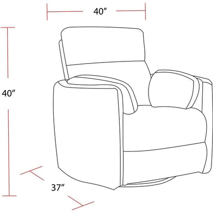 Pemberly Row Contemporary Fabric Swivel Glider Recliner in Ivory