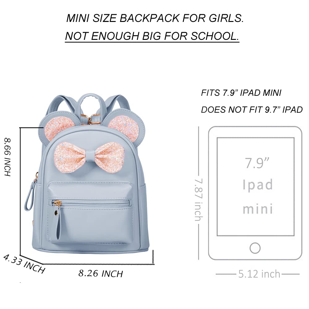 Cutest Toddler Polkadot Bow Mouse Ears Bag Mini Clear Fashion Shoulder Backpack for Teen Toddler Little Girls (clear)