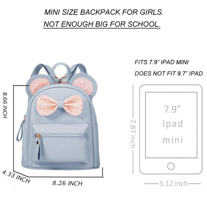 Cutest Toddler Polkadot Bow Mouse Ears Bag Mini Clear Fashion Shoulder Backpack for Teen Toddler Little Girls (clear)