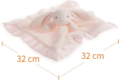 Apricot Lamb Stuffed Animals Pink Bunny Rabbit Security Blanket Infant Nursery Character Blanket Luxury Snuggler Plush Baby Lovey(Pink Bunny, 13 Inches)