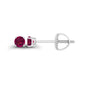 14K Gold Plated 925 Sterling Silver Hypoallergenic 3mm Round Genuine Birthstone Solitaire Screwback Stud Earrings