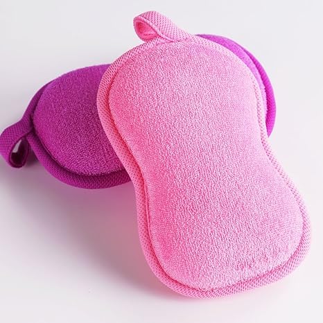 Baby Bath Sponge - Ultra Soft Baby Sponge for Bathing - Kids Bath Sponges for Infants, Toddler Bath Time, 2 Count (1 Pack) - Green Blue