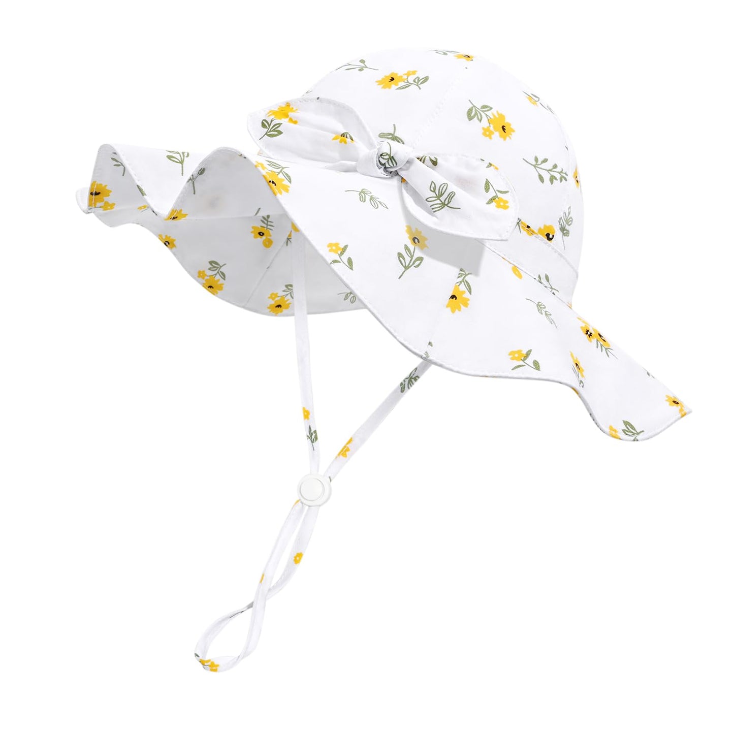Baby Girl Sun Hat with UPF 50+ Outdoor Adjustable Beach Hat with Wide Brim Bucket Hats