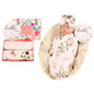 Galabloomer Newborn Receiving Blanket Headband Set Baby Flower Swaddle (vintage flower)
