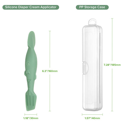 haakaa Baby Diaper Cream Spatula, NoMess Dual-Ended Silicone Diaper Rash Cream Applicator with Hygienic Case, Butt Spatula for Baby