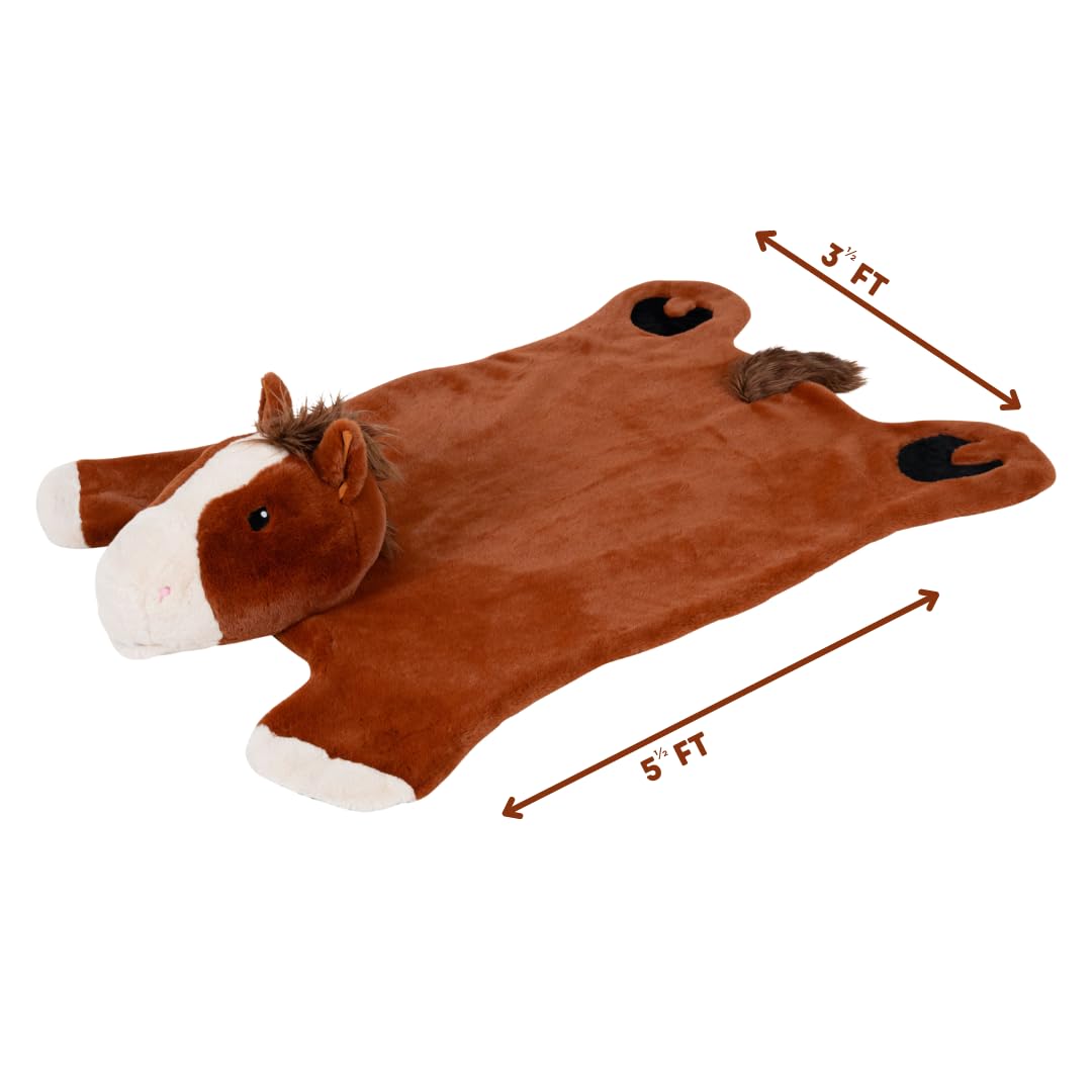 Plush PlushieRugs - Animal Rug for Kids Room, Fluffy Nursery and Fur Kids Rugs for Playroom - Big Large Stuffed Animals Irregular Shaped Rug that Works Great as Woodland Nursery Decor (Dinosaur)