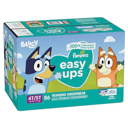 Pampers Training Pants - Easy Ups Boys & Girls Bluey - Size 4T-5T, 104 Count, Children's Potty Underwear (Packaging May Vary)