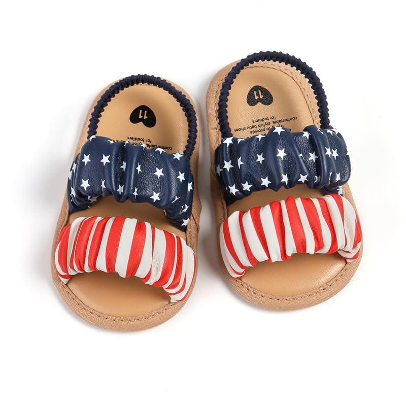Ohwawadi Baby Boys Girls Sandals Soft Sole Summer Infant Wedding Dress Flat Shoes Beach Sandal Newborn Crib Shoes First Walkers