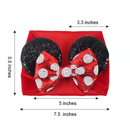 JIAHANG Baby Leopard Bows Turban Knotted Head Wraps, Hair Bows Headbands Stretchy Hair bands for Infant Toddlers Girls (pink leopard)