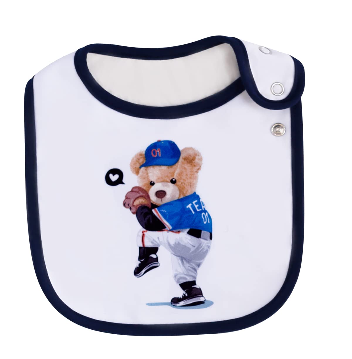 Maiwa 6 Pack Waterproof Cotton Baby Bibs for Girls Boys for Drooling Eating with Snaps