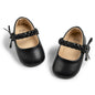 Meckior Infant Baby Girls Boys Handmade Princess Flats Toddler First Walkers Soft PU Leather Non-Slip Crib Wedding Dress Shoes