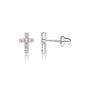 Cherished Moments Children's Sterling Silver or Gold-Plated Cross Earrings with CZs and Safety Screw Backs for Baptism, Christening and First Communion Gifts for Girls