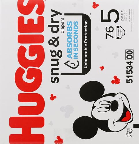 Huggies Size 1 Diapers, Snug & Dry Newborn Diapers, Size 1 (8-14 lbs), 38 Count, Packaging May Vary