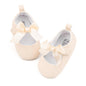 ohsofy Infant Baby Girls Mary Jane Flats Non-Slip Bowknot Princess Wedding Dress Shoes Toddler Crib Shoes