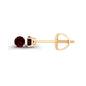 14K Gold Plated 925 Sterling Silver Hypoallergenic 3mm Round Genuine Birthstone Solitaire Screwback Stud Earrings