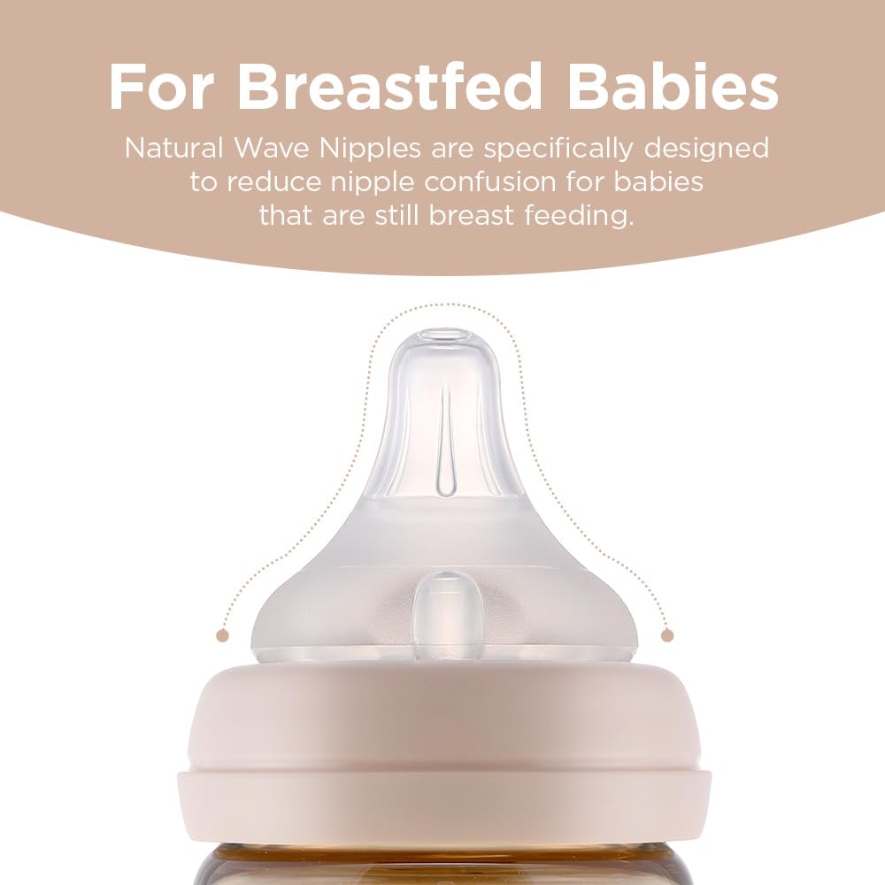 PPSU All in One Baby Feeding Bottle, 6oz, Stage 1 (Slow Flow) (Beige)