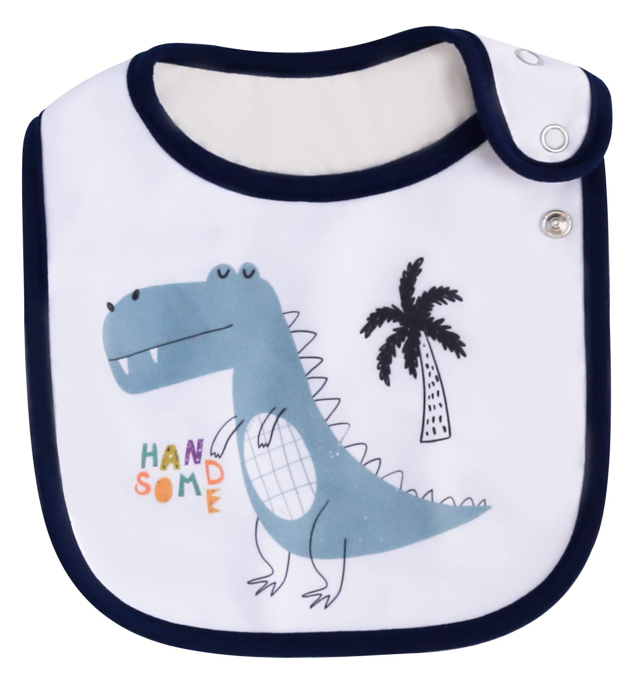 Maiwa 6 Pack Waterproof Cotton Baby Bibs for Girls Boys for Drooling Eating with Snaps