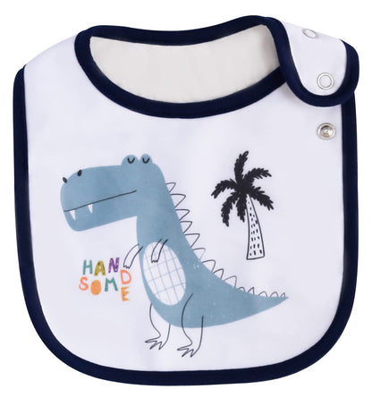 Maiwa 6 Pack Waterproof Cotton Baby Bibs for Girls Boys for Drooling Eating with Snaps
