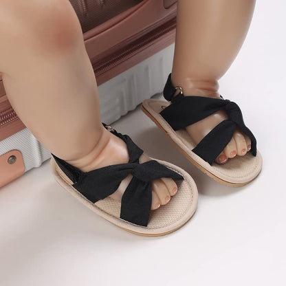 Baby Girl Sandals Summer Crib Shoes Bowknot Soft Sole Infant Girls Princess Dress Flats First Walker Shoes