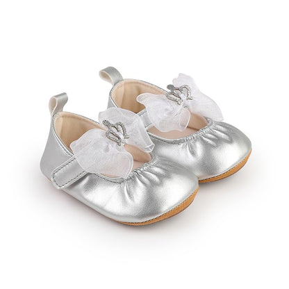HsdsBebe Infant Baby Girls Mary Jane Flats Bow Non-Slip Soft Sole Princess Toddler First Walkers Sneaker Wedding Dress Shoes