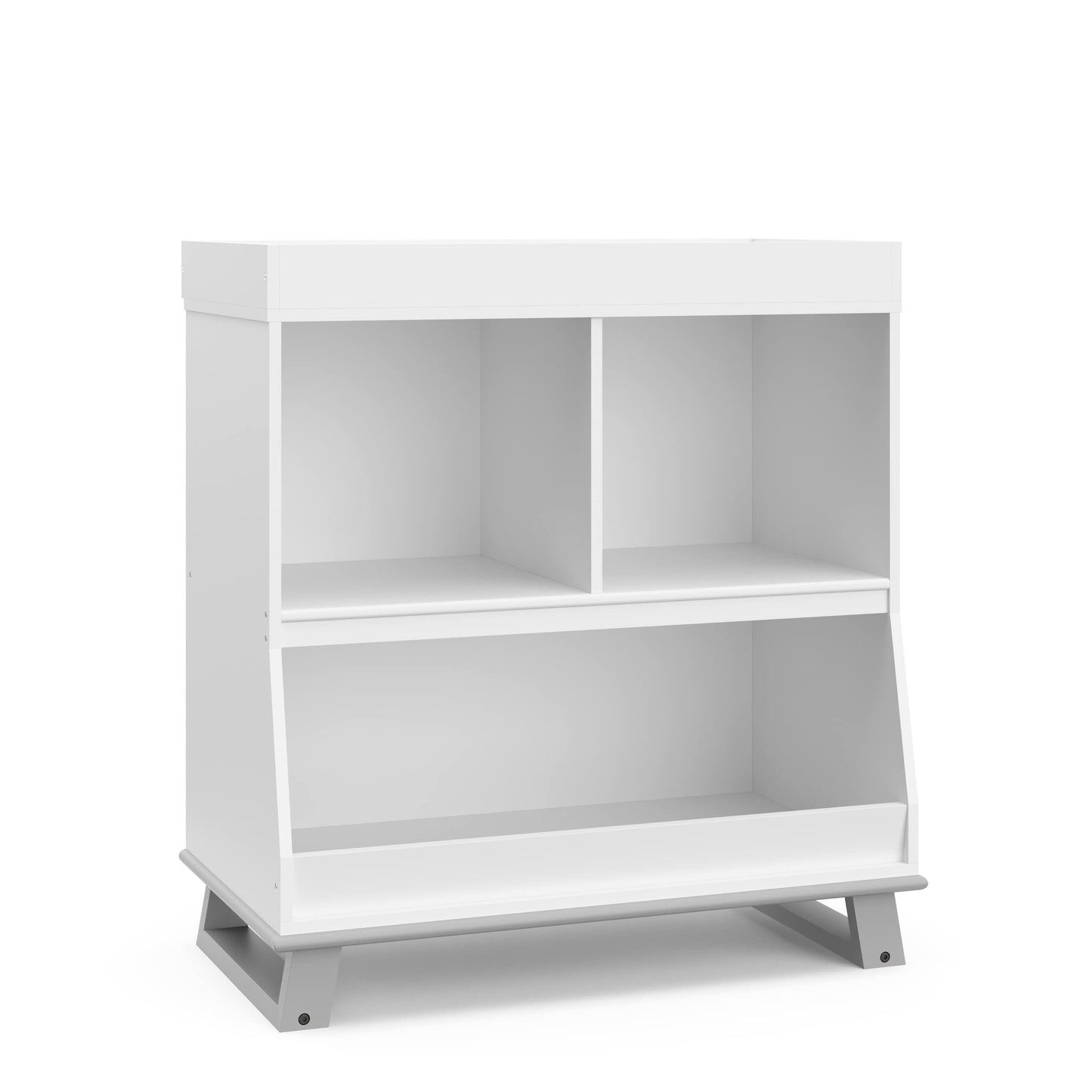 Storkcraft Modern Nursery Changing Table Dresser (White with White) – GREENGUARD Gold Certified, Dresser for Nursery, Changing Table With Drawers
