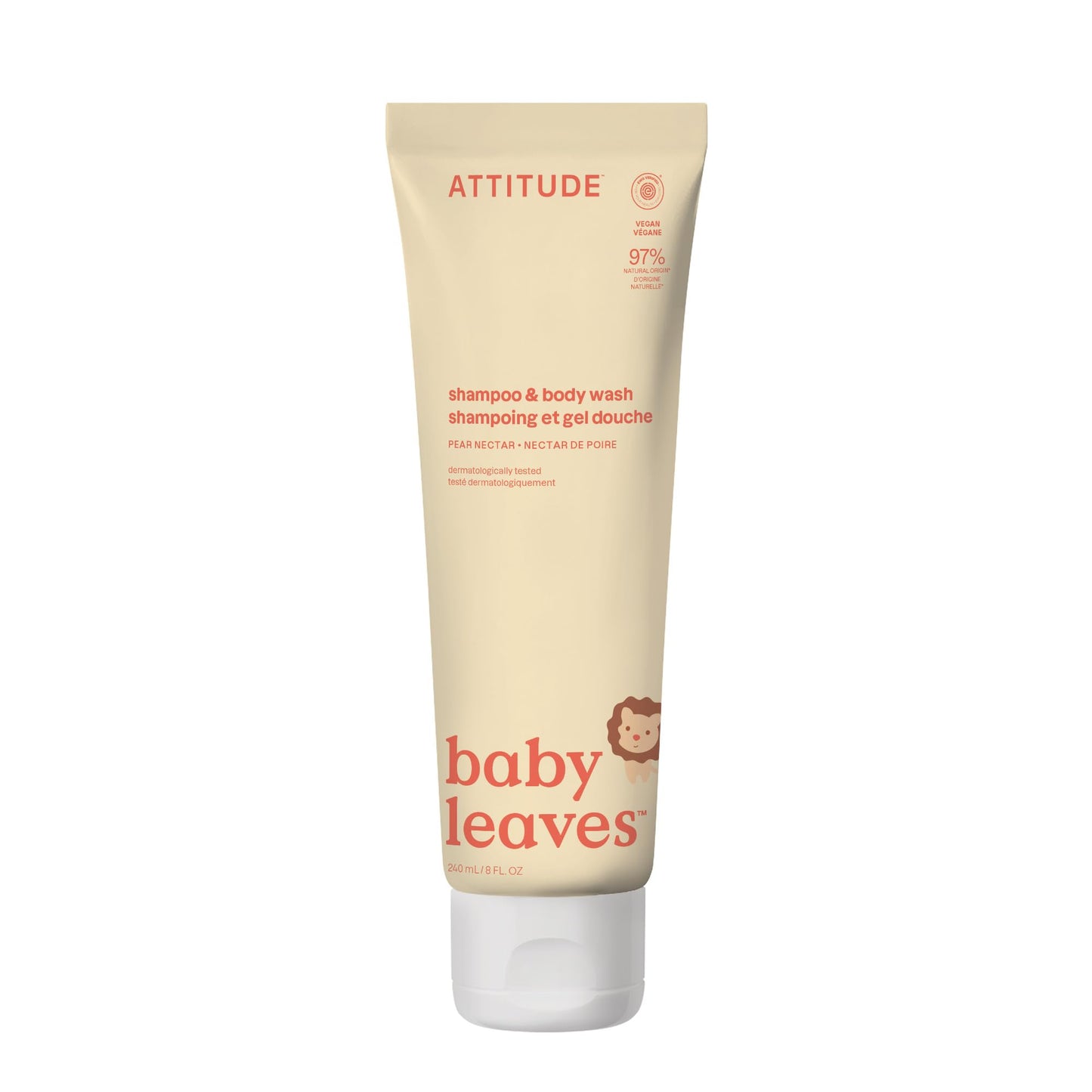 ATTITUDE 2-in-1 Shampoo and Body Wash for Baby, Fragrance-Free EWG Hypoallergenic Plant- and Mineral-Based Ingredients, Vegan and Cruelty-Free, Unscented, 16 Fl Oz