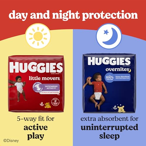 Huggies Size 6 Diapers, Little Movers Baby Diapers, Size 6 (35+ lbs), 108 Count, Packaging May Vary