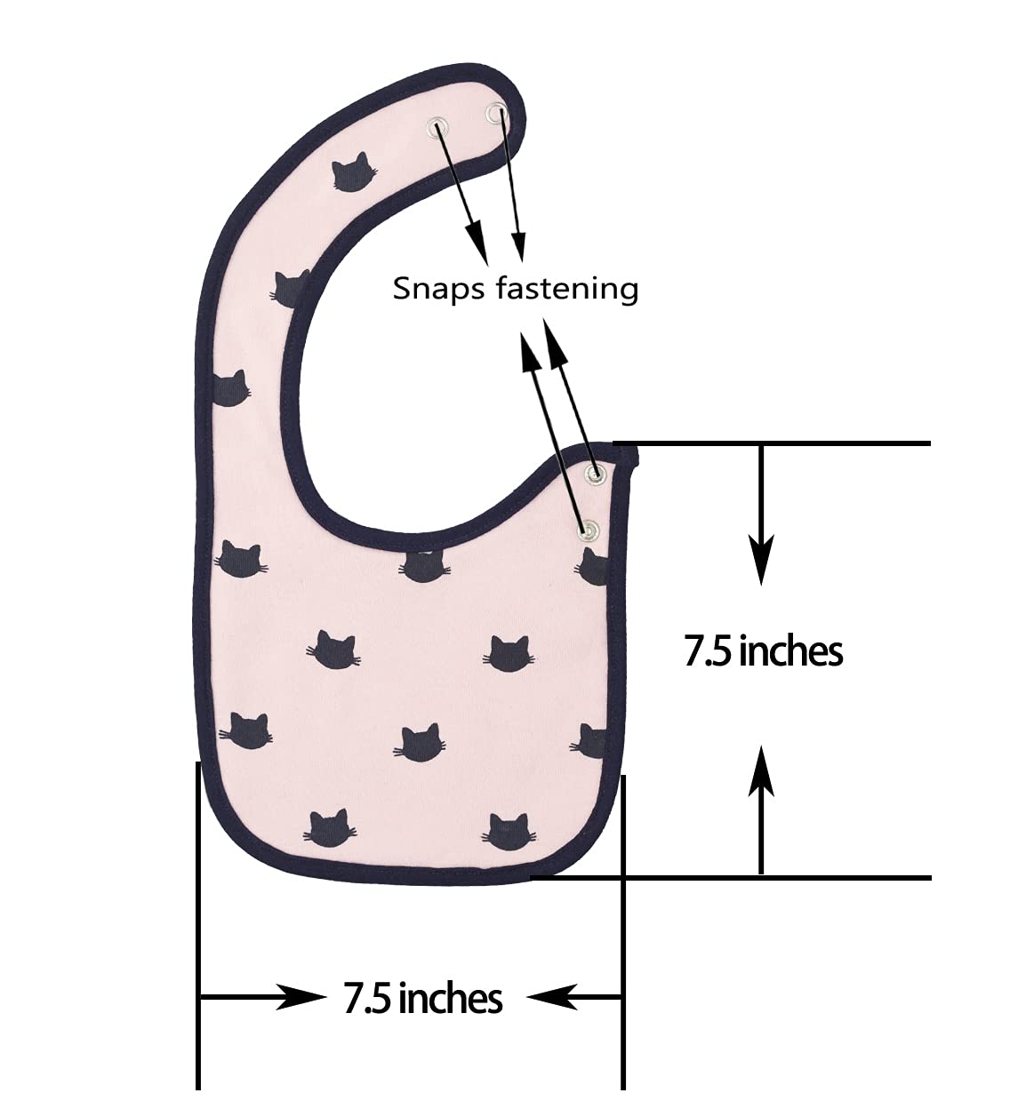 Maiwa 6 Pack Waterproof Cotton Baby Bibs for Girls Boys for Drooling Eating with Snaps