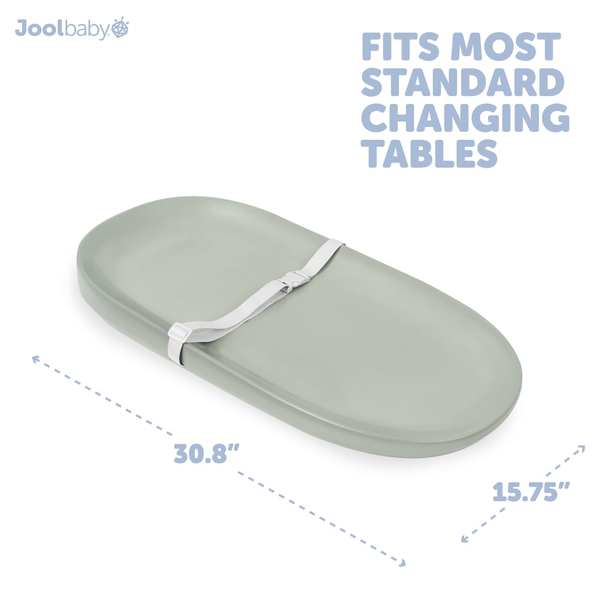 Jool Baby Waterproof Baby Changing Pad - Easy to Clean, Lightweight & Portable - Large Foam Cushion for Comfort (Sage)