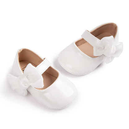 ohsofy Infant Baby Girls Mary Jane Flats Non-Slip Bowknot Princess Wedding Dress Shoes Toddler Crib Shoes