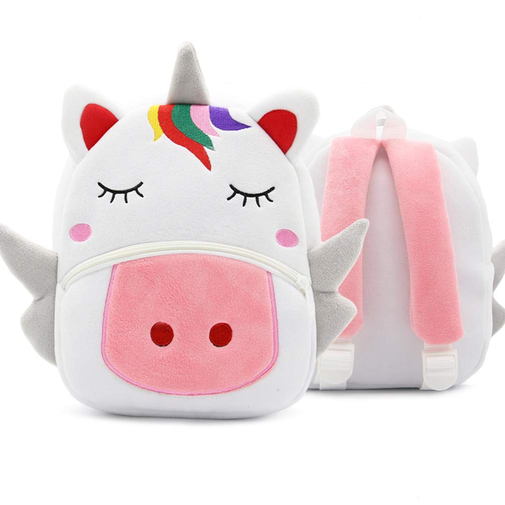 Ladyzone Toddler Backpack Zoo Animals Backpacks Cute Plush Bag Cartoon 10" Preschool Book Bag For 2+ Years Girls Boys