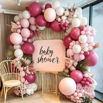 Dusty Blue Balloon Garland Double Stuffed Slate Pastel Blue White Sand Pearl Balloon Arch Kit for Baby Shower Birthday Bridal Shower Wedding Graduation Party Decorations