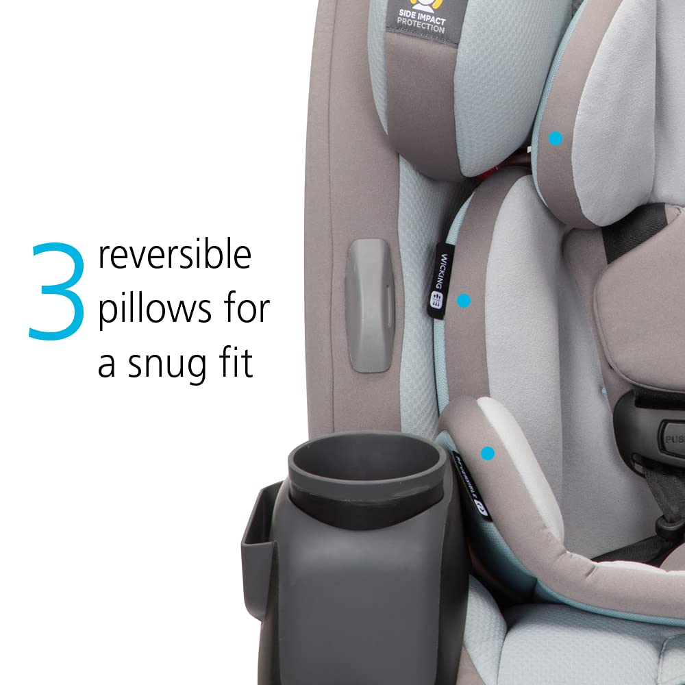 Safety 1st Grow and Go All-in-One Slim Convertible Car Seat, Rear Facing, 5-40 lbs, Forward Facing (30–65 lbs), High Back Booster Seat 40-100 pounds, Dunes Edge