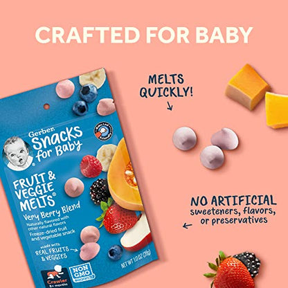 Gerber Snacks for Baby Fruit & Veggie Melts, 1 Oz