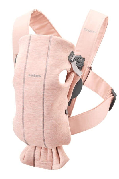 BabyBjörn Baby Carrier Mini, 3D Jersey, Light Beige | Newborn Carrier (7-25 lbs), Ergonomic, Easy-to-Use