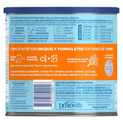 Good Start | Dr. Brown’s Gentle Pro, Baby Formula Powder, For Sensitive Tummies, Easy Digestion and Softer Poops, Infant Formula with Probiotics, DHA, Non-GMO, 20 Ounce