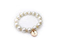 Baby Girls Monogrammed Pearl Gold Stretch Bracelet