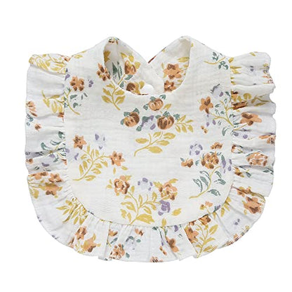 4 PACK Solid Muslin Baby Drool Bibs Set for Unisex Boys Girls Cotton Adjustable Teething Feeding Drooling Bibs