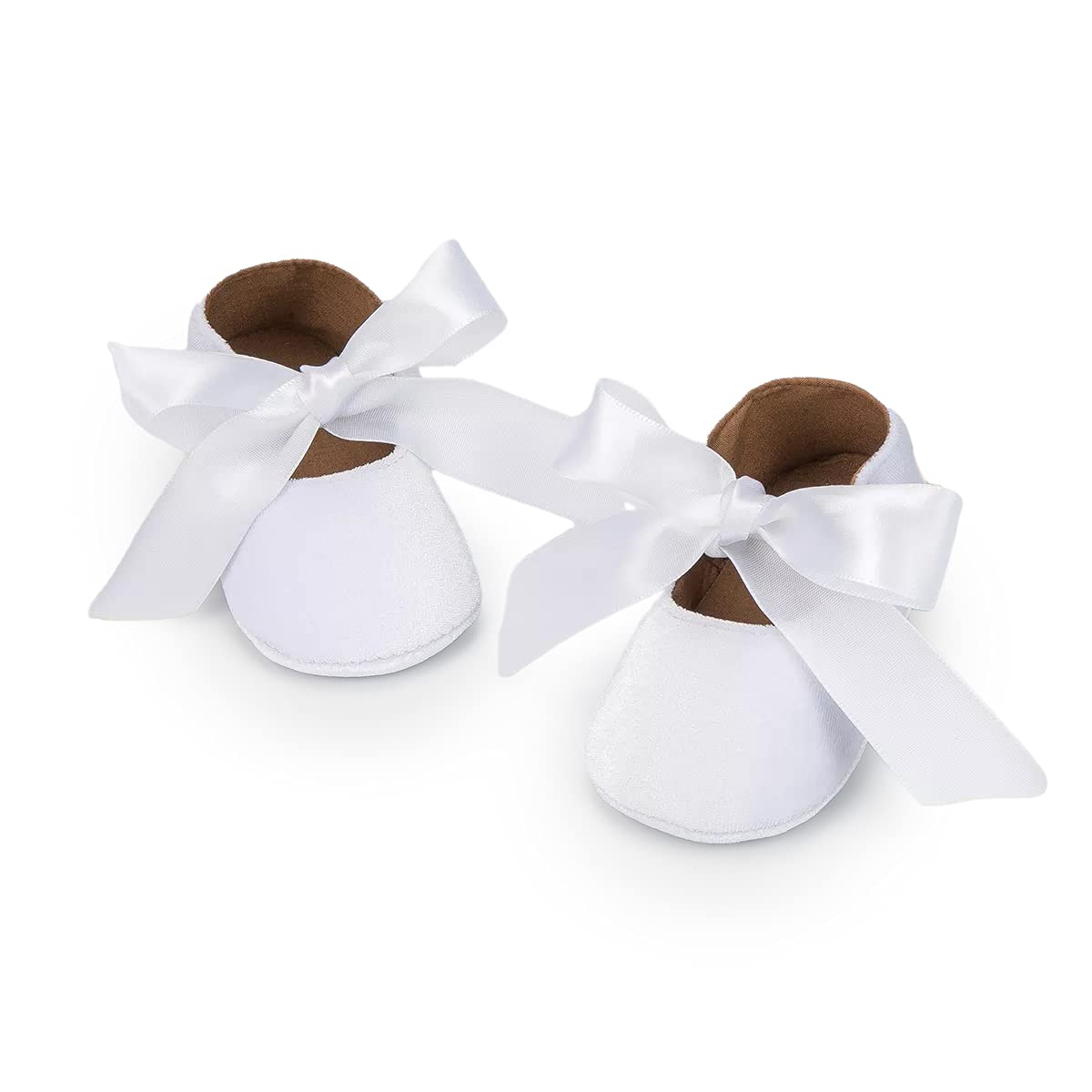 ohsofy Infant Baby Girls Mary Jane Flats Non-Slip Bowknot Princess Wedding Dress Shoes Toddler Crib Shoes