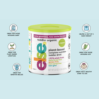 Else Nutrition Toddler Formula 12-36 mo., Plant Based Toddler Nutritional Drink - Soy & Dairy Free, Lactose Free - Complete Baby Formula (12-36 mo.), Protein Powder w/ 20+ Vitamins (22oz, 6-Pack)